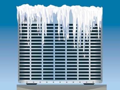 AC unit in winter.